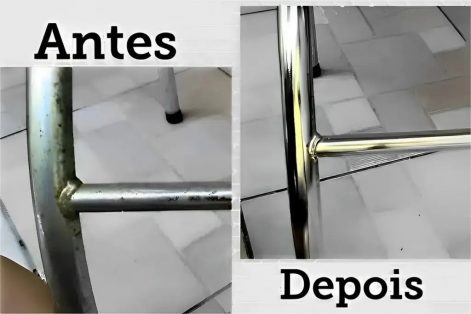 Ingredientes: papel-toalha q.b. esponja de lã de aço (tipo Bombril)