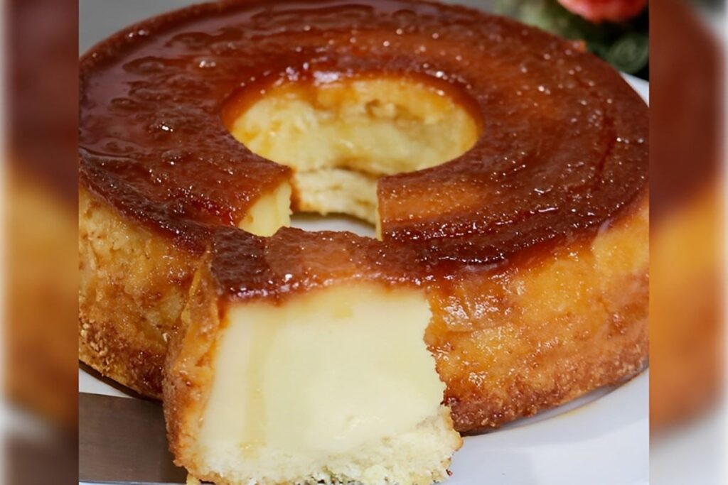 Bolo queijadinha de liquidificador simples e delicioso